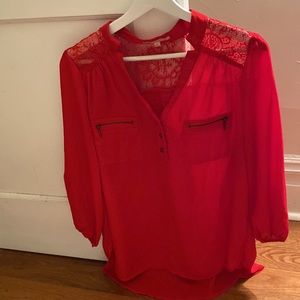 Lightweight Hollywould Red Blouse Dress Shirt